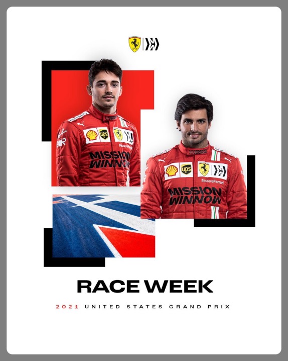 Постер Ferrari, посвящённый предстоящей гонке в Остине