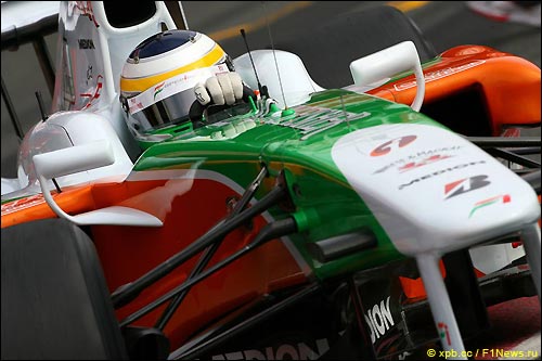 Force India. Джанкарло Физикелла на тестах в Барселоне