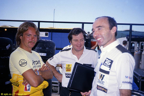 Кеке Росберг, Патрик Хед и Фрэнк Уильямс на Гран При Германии 1984 года