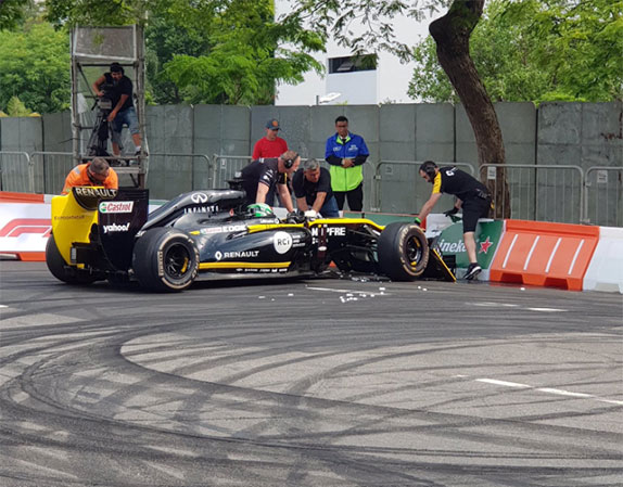 Чао Коллет допустил ошибку, и всё закончилось поломаным передним крылом на Lotus E20