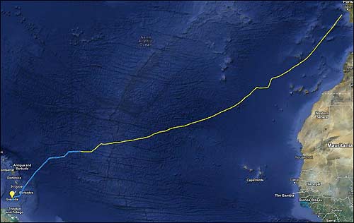 За 16 дней яхта Майка Гаскойна преодолела 3200 миль