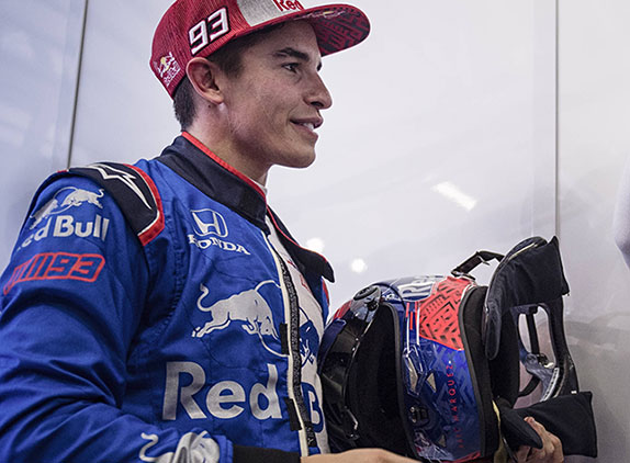 Марк Маркес на прошлогодних тестах с Toro Rosso на Red Bull Ring, июнь 2018-го