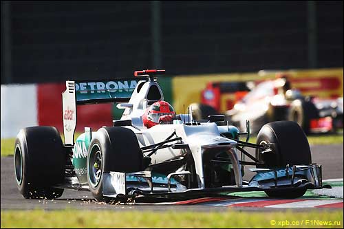 Михаэль Шумахер на трассе Гран При Японии