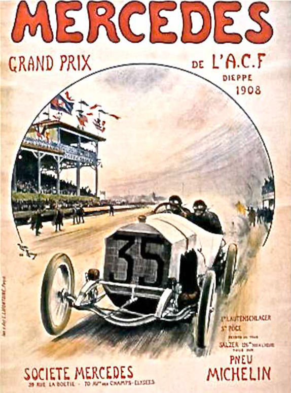 Плакат, посвящённый гонке в Дьепе, состоявшейся больше ста лет назад