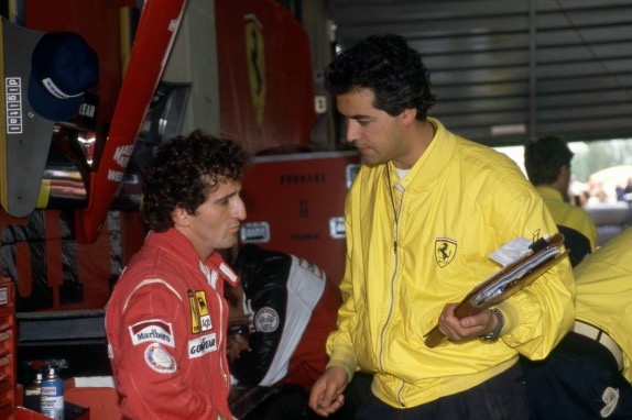 Ален Прост и его гоночный инженер Луиджи Маццола на Гран При Мексики, 1990 год, фото XPB