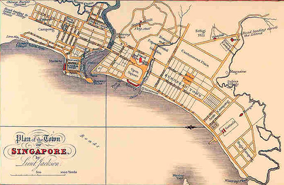 План города Сингапур лейтенанта Филипа Джексона, подручного Стэмфорда Раффлза