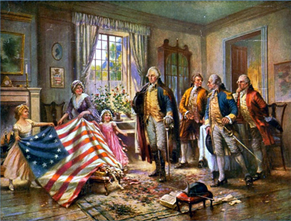 По легенде, первый флаг США сшила швея Бетси Росс, и внесла в его первоначальный дизайн небольшие изменения