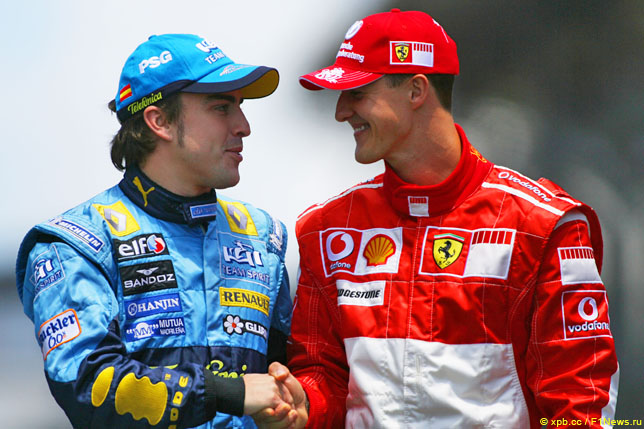 Фернандо Алонсо и Михаэль Шумахер (2006 год)