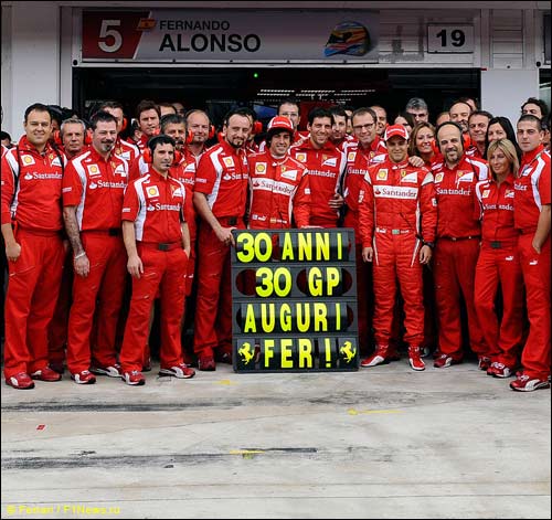 В Ferrari поздравляют Фернандо Алонсо с Днем рождения