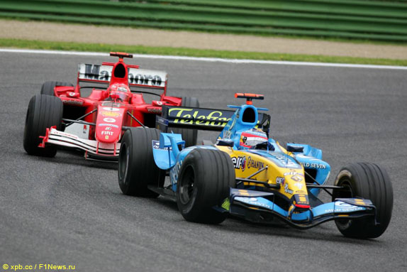 Фернандо Алонсо и Михаэль Шумахер, Гран При Сан-Марино 2005 года