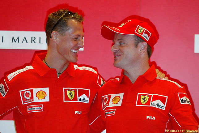 Михаэль Шумахер и Рубенс Баррикелло, 2004 год