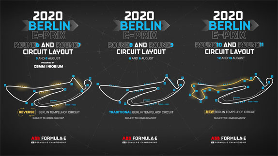 Конфигурация трасс Формулы Е в Берлине