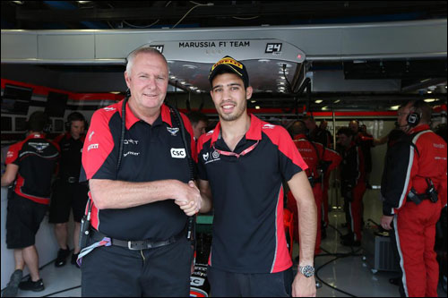 Руководитель Marussia F1 Джон Бут и пилот GP3 Тио Эллинас