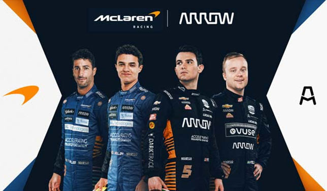 Даниэль Риккардо и Ларндо Норрис – гонщики McLaren F1, Пато О'Вард и Феликс Розенквист – гонщики Arrow McLaren SP
