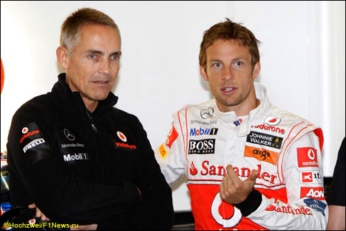 Дженсон Баттон с руководителем McLaren Мартином Уитмаршем