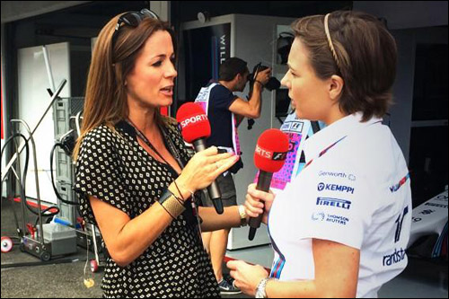 Клэр Уильямс отвечает на вопросы телеканала Sky Sport перед гонкой в Германии