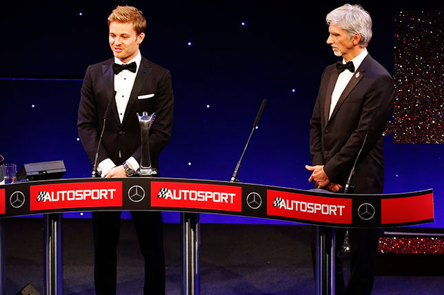 Нико Росберг и Деймон Хилл на церемонии Autosport Awards, фото Autosport