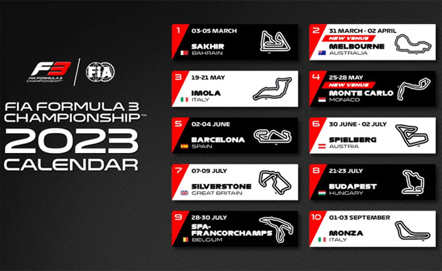 Формула 3: Представлен календарь сезона 2023 года - все новости Формулы 1  2023