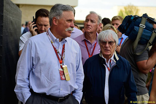 Чейз Кэри, новый глава Formula One Group, и Берни Экклстоун