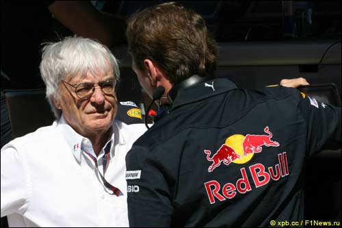 Берни Экклстоун и глава Red Bull Racing Кристиан Хорнер