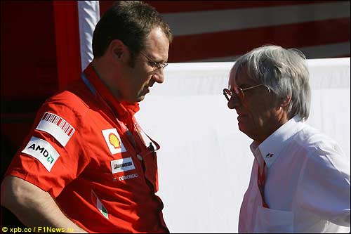 Берни Экклстоун (справа) и Стефано Доменикали, глава команды Ferrari