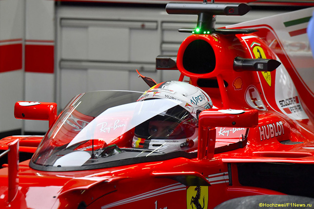 Система Shield на машине Ferrari во время испытаний в Сильверстоуне