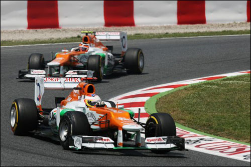 Пилоты Force India Нико Хюлкенберг и Пол ди Реста на Гран При Испании 2012