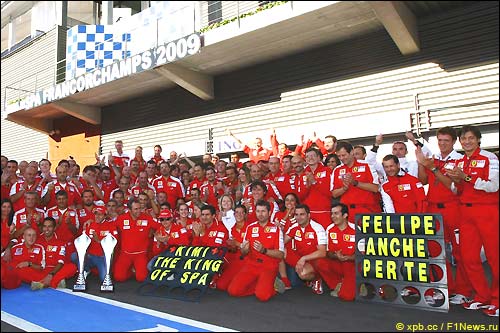 Ferrari после победы в Спа