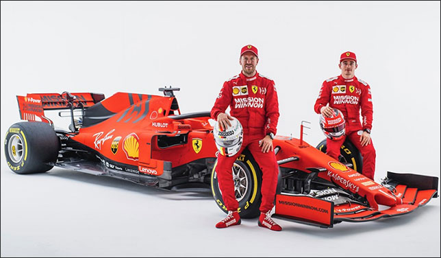 Себастьян Феттель и Шарль Леклер у новой Ferrari SF90