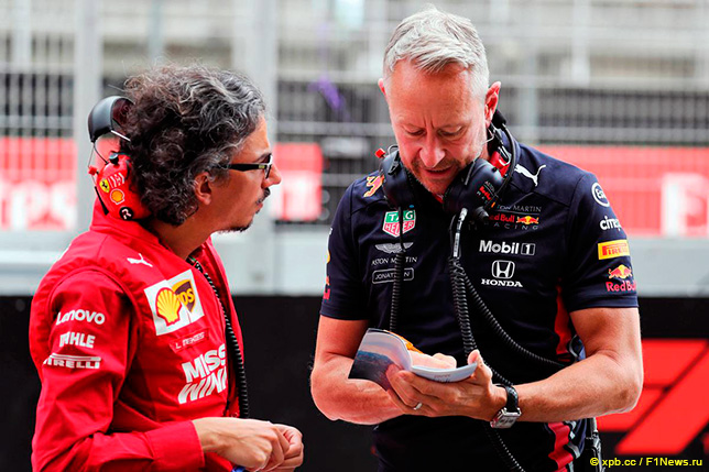 Спортивный директор Ferrari Лоран Мекис и менеджер Red Bull Racing Джонатан Уитли