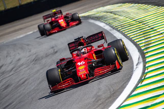 Машины Ferrari на трассе в Сан-Паулу, фото пресс-службы команды