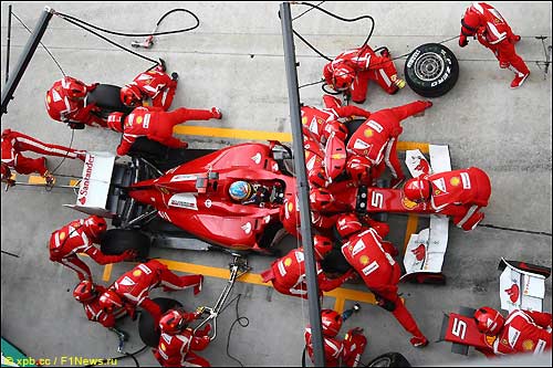 Пит-стоп Ferrari во время Гран При Малайзии