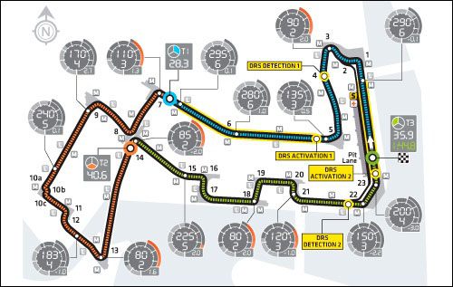 Схема трассы Гран При Сингапура
