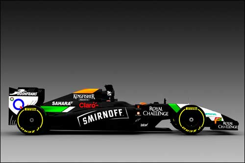 Новая раскраска машин Force India