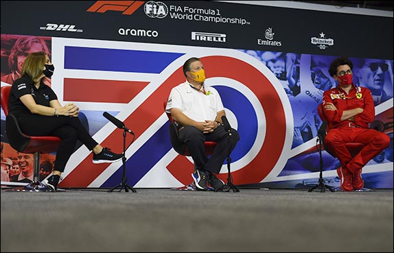 Клэр Уильямс (Williams), Зак Браун (McLaren) и Маттиа Бинотто (Ferrari)