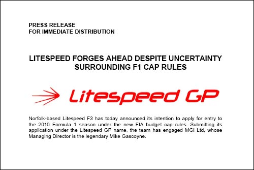 Заявление Litespeed GP