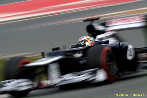 Williams FW34 на предсезонных тестах
