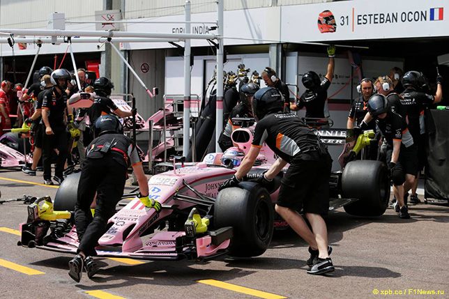 Боксы Force India на Гран При Монако