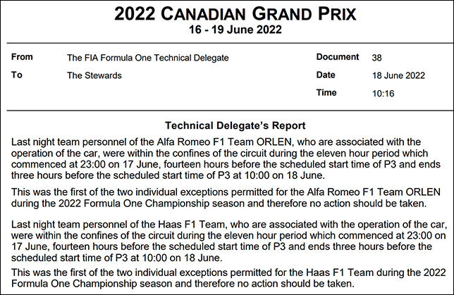 Alfa Romeo и Haas F1 нарушили правило комендантского часа