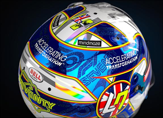 Раскраска шлема Ландо Норриса для Гран При 70-летия