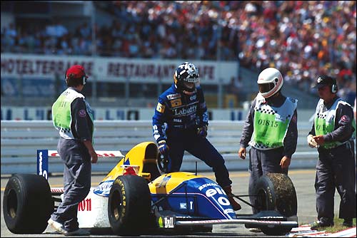 Гран При Германии'93. Сход Деймона Хилла.