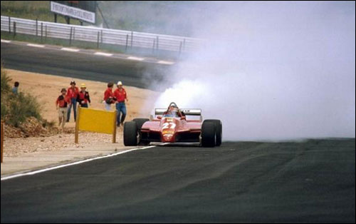 Сход Жиля Вильнева на Гран При ЮАР 1982 года из-за отказа турбины