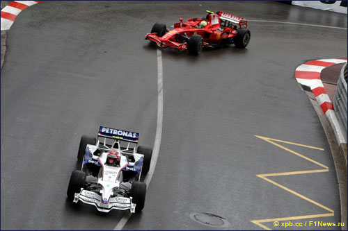 Несмотря на Все усилия, Фелипе Масса проиграл Роберту Кубице спор за второе место в Гран При Монако 2008 года