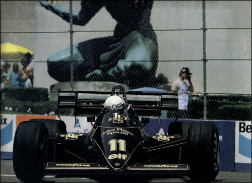 Элио де Анжелис на пути ко второму месту в Гран При Детройта 1984 года 