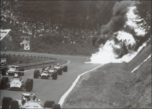 Авария Жо Шлессера на Гран При Франции 1968 года