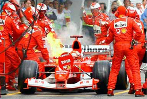 В 2003 году Михаэль Шумахер стал последним победителем Гран При Австрии, несмотря на пожар в боксах