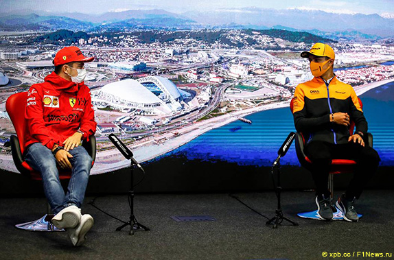 Шарль Леклер (Ferrari) и Ландо Норрис (McLaren)