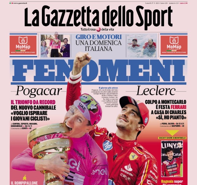 Итальянская пресса о победе Шарля Леклера и Ferrari