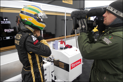 Бруно Сенна на съёмках Lotus Renault