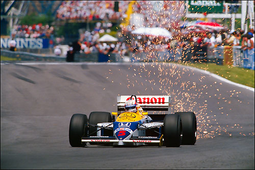 Найджел Мэнселл за рулём Williams-Honda FW11, 1986 год